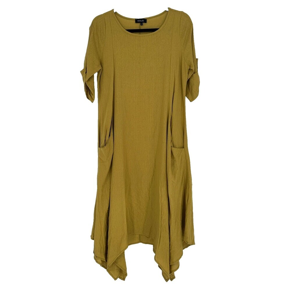 Roolee Womens Maxi Dress Size S Green Oversized Lagenlook Boho Hippie Beachy
